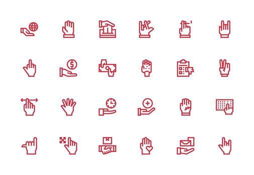 24 Thick Line Line Style Icons from Hand Collection Simple Icons for Interface and Wireframes vector