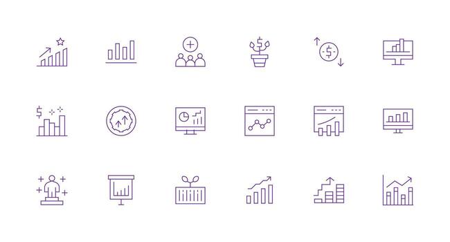 18 Minimal Line Vectors for Increase Theme All Device Compatible Icon Set
