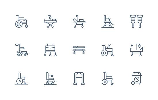 15 Regular Line Style Icons from Wheelchair Collection Interface Icons for Daily Use vector