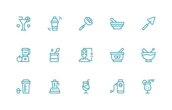 mezcla icono conjunto con 15 regular línea gráficos íconos construido para visual consistencia paquete vector