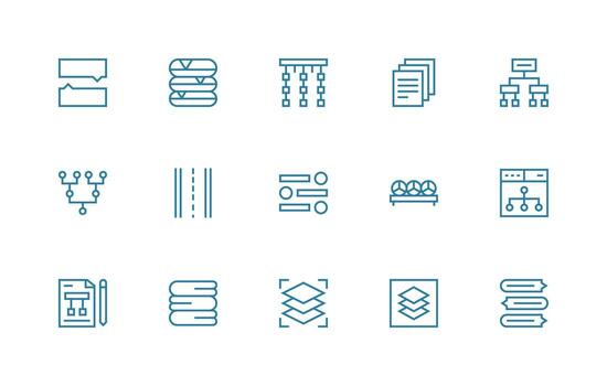 Grouping including 15 Regular Line Illustrations Design Ready Icon Set for Teams vector