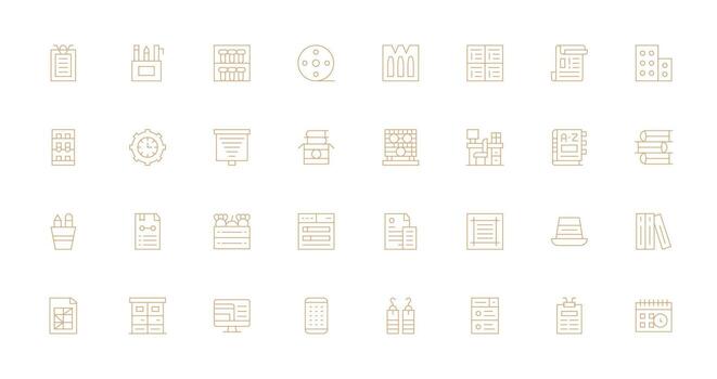 Organized Set with 32 Thin Line Icons Modern Icon Set vector