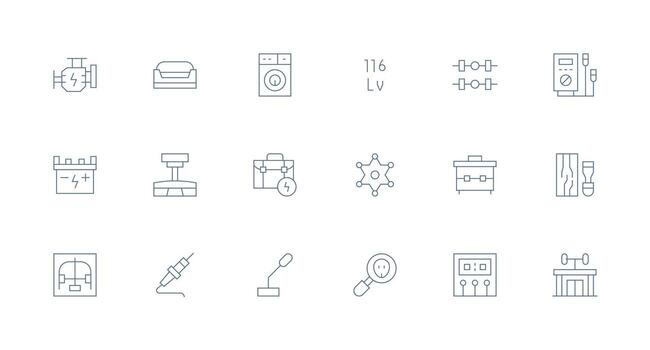 18 Minimal Line Vectors for Electrical Theme Essential Icons for Rapid UI Building
