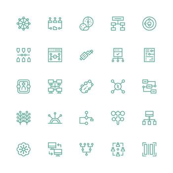 datos fluir diseño íconos presentando 25 en medio carrera contorno estilo icono conjunto para web vector