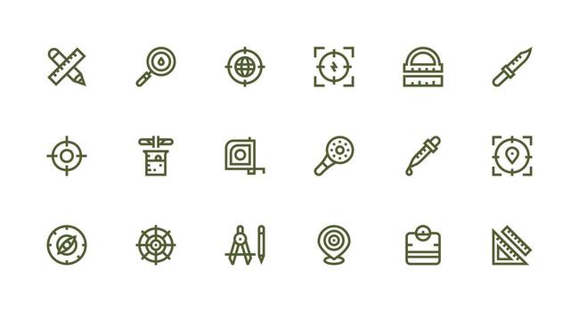 18 fuerte carrera línea vectores para preciso tema básico icono serie