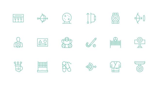 Practice Visual Pack containing 18 Minimal Line Icons Web and App Icon Pack Collection vector