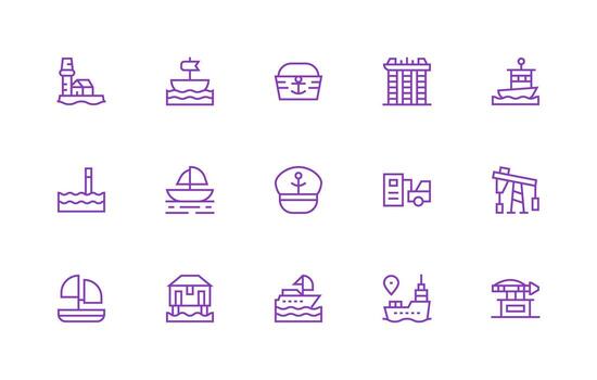 regular línea íconos desde muelle conjunto con 15 vectores icono paquete para ui