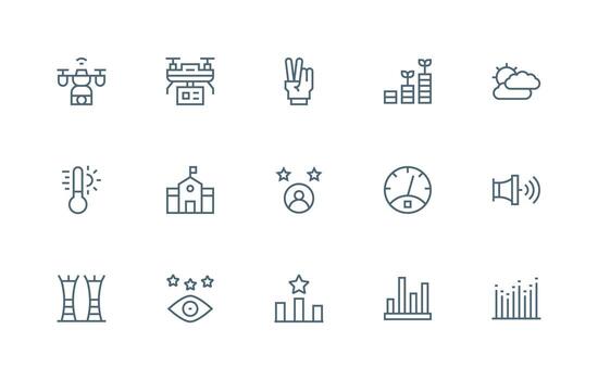 Regular Line Style High Icons with 15 Vectors Clean Icon Set Icon Pack for UI Projects