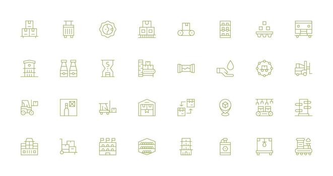 Supply Chain Visual Pack containing 32 Thin Line Icons Clean Icon Set Icon Pack for UI Projects vector