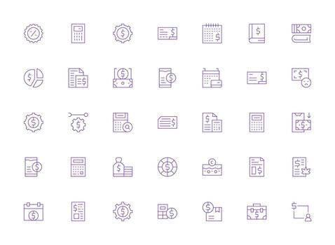 gastos visual paquete conteniendo 35 ligero línea íconos escalable íconos para multiplataforma interfaces vector