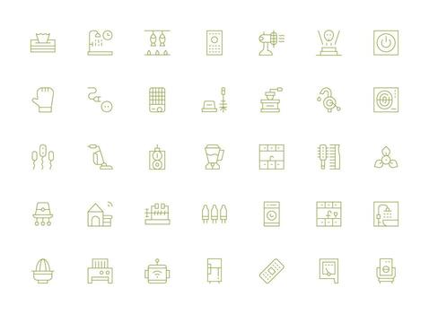 35 íconos para aparato en ligero línea formato completamente editable icono conjunto para web vector