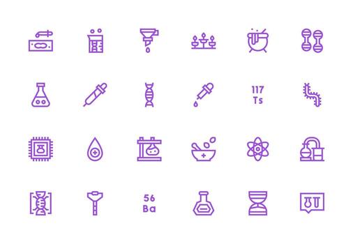 Laboratory featuring 24 Icons in Thick Line Line Design Neat Icon Set vector