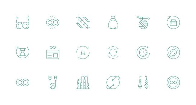 18 Minimal Line Vectors for Loop Theme Full Icon Library for UI Designers