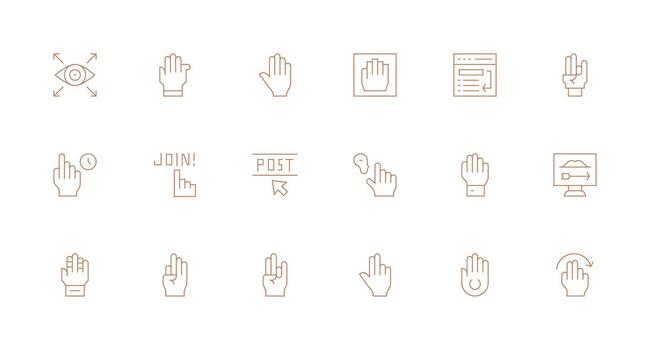 18 mínimo línea vectores para cursor tema limpiar icono colección para web utilizar