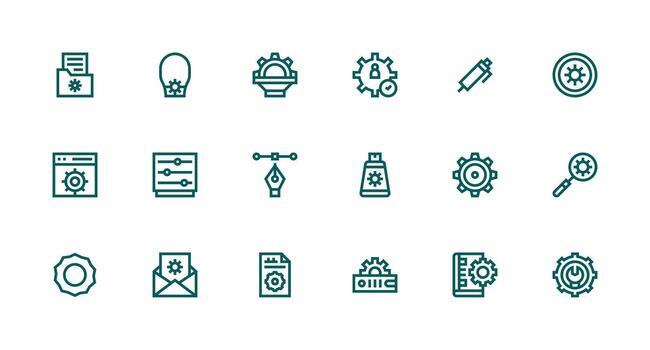 fuerte carrera línea íconos desde personalizar conjunto con 18 vectores escalable íconos para todas temas