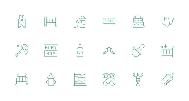 niñito diseño íconos presentando 18 en mínimo línea estilo moderno línea y glifo icono serie vector