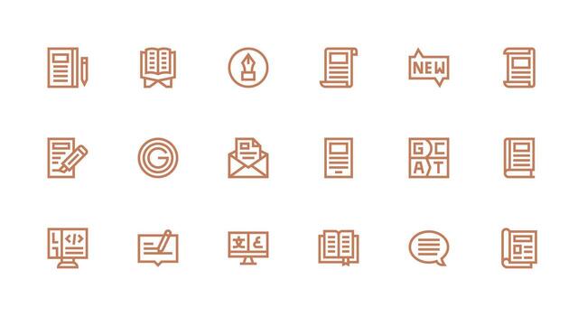 18 Strong Stroke Line Designs for Text Icons Multi-Purpose Icon Set vector