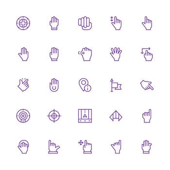 25 Icons for Pointer in Medium Stroke Outline Format Clean Icon Set Icon Pack for UI Projects vector