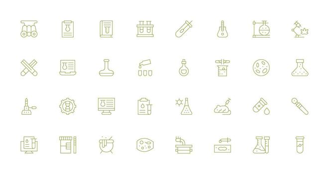 32 Thin Line Vectors for Experiment Theme Professional Icon Set