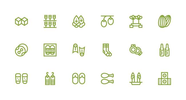 18 Icons for Pair in Strong Stroke Line Format Icon Set vector