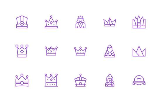 Monarch Visual Pack containing 15 Regular Line Icons All Device Compatible Icon Set vector