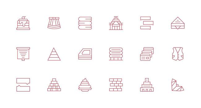 Layered Icon Set with 18 Minimal Line Graphics Layout Icon Collection vector