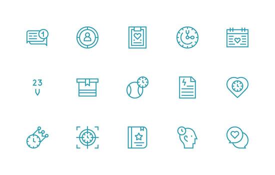 Priority Design Icons featuring 15 in Regular Line Style Flat Icon Set vector