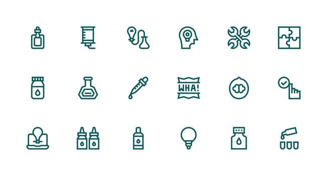 18 Strong Stroke Line Style Icons from Solution Collection Interface Icon Collection vector