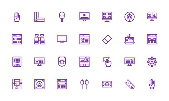 Bold Line Icons from Interface Set with 28 Vectors Clean Icon Set Icon Pack for UI Projects