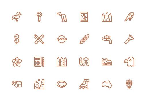 Thick Line Line Icons from Contour Set with 24 Vectors Multi-Purpose Icon Set