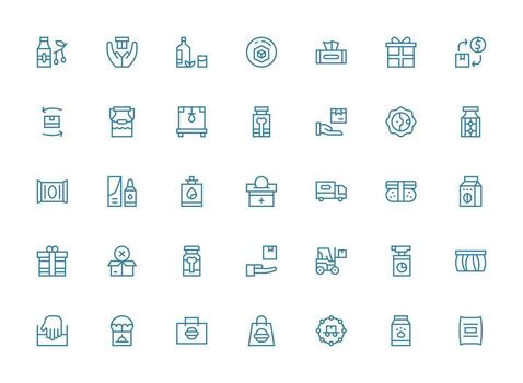 Package Visual Pack containing 35 Regular Clean Line Icons Dashboard Icon Series vector