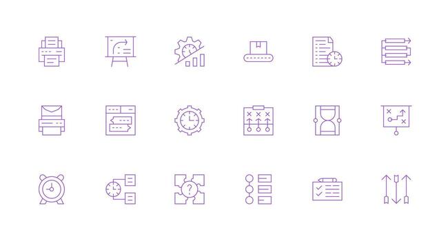 Minimal Line Icons from Workflow Set with 18 Vectors Reusable Icon Set
