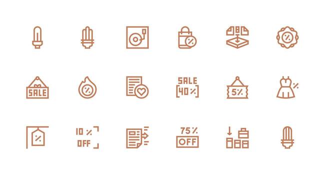 Saving Visual Pack containing 18 Strong Stroke Line Icons Detailed Icon Collection for Design Systems vector