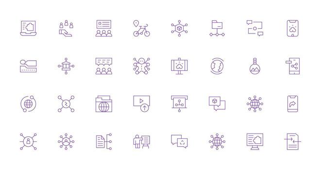 Thin Line Icons from Sharing Set with 32 Vectors Simple Icons for Interface and Wireframes