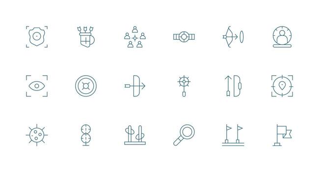 18 Minimal Line Icons for Target Graphics Organized Pack for Project Assets vector