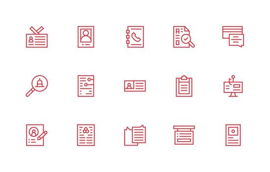 15 Regular Line Icons for Details Graphics High-Resolution Icons for Any Platform vector