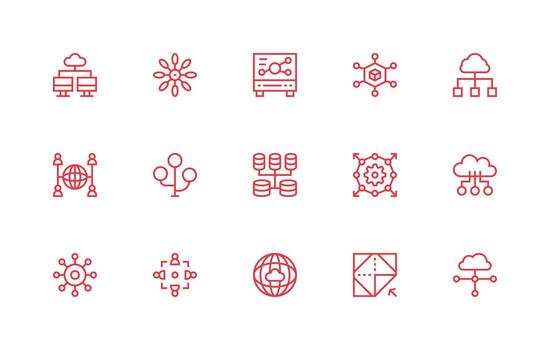 15 íconos para repartido en regular línea formato interfaz íconos para diario utilizar vector