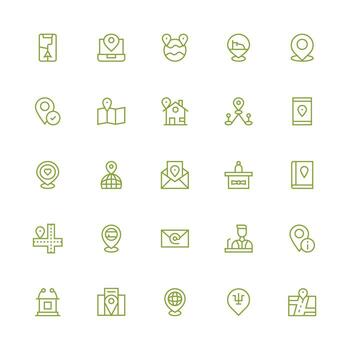 habla a icono conjunto con 25 medio carrera contorno gráficos alta resolución íconos para ninguna plataforma vector