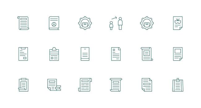 Minimal Line Icons from Guidelines Set with 18 Vectors Well-Structured Icons for Creative Use