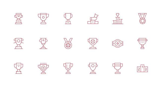 18 Minimal Line Style Icons from Third Place Collection Fully Editable Icon Set for Web vector