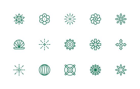 Regular Line Icons from Radial Set with 15 Vectors Versatile Icon Collection for Designers