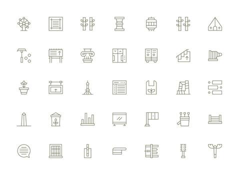 Light Line Icons from Vertical Set with 35 Vectors Theme-Based Icon Pack