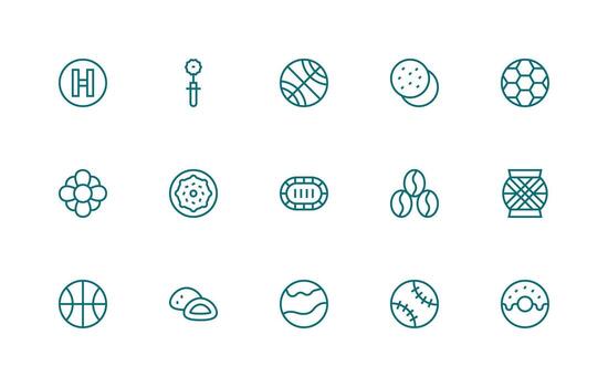 Round including 15 Regular Line Illustrations Core Icon Collection for Daily Tasks vector