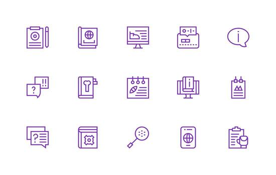 15 Regular Line Vectors for Documentation Theme Scalable Icons for All Themes