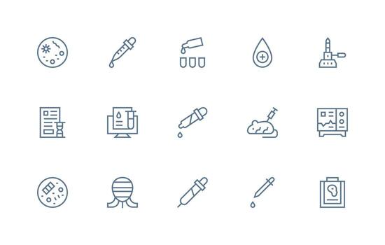 15 regular línea diseños para prueba íconos detallado icono colección para diseño sistemas vector