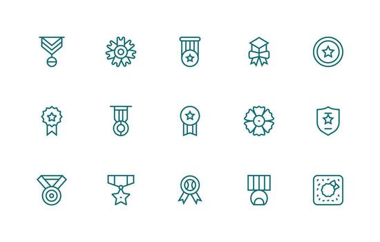 15 regular línea íconos para distinción gráficos completar icono haz para web diseño vector