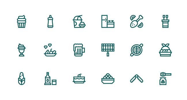 fuerte carrera línea íconos desde comida conjunto con 18 vectores pulcramente diseñado íconos para web plataformas