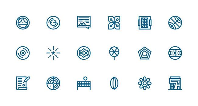 18 Strong Stroke Line Style Icons from Lines Collection Flexible Icon System for Web Interfaces vector
