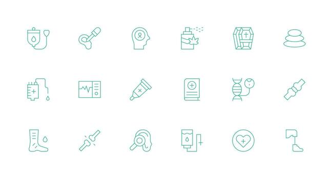 Therapy Set with 18 Minimal Line Icons Icons Built for Visual Consistency Pack vector
