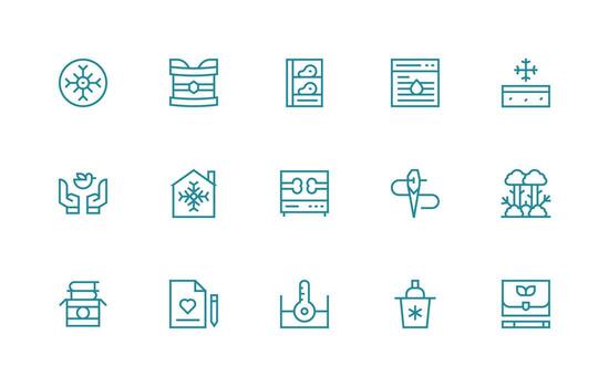 15 Regular Line Style Icons from Preservation Collection Web Icon Collection vector